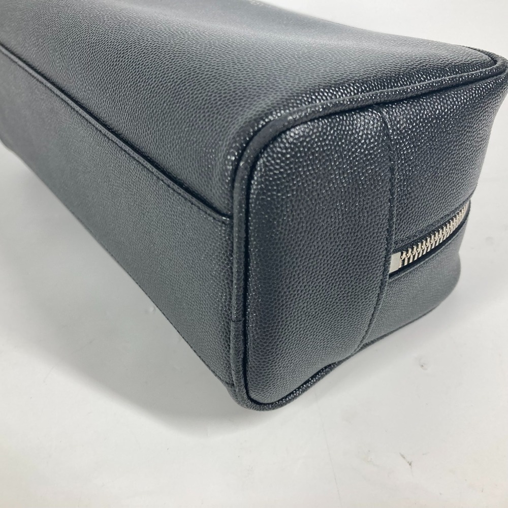 SAINT LAURENT PARIS Logo Grooming Bag Leather Black - Picture 8 of 9